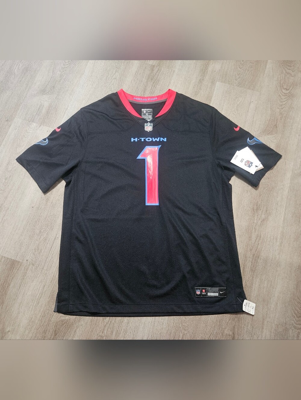 Mens XL Houston Texans Nike Jersey Black #1 Stefan Diggs H Town NWT